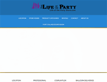 Tablet Screenshot of lifeofthepartystore.com